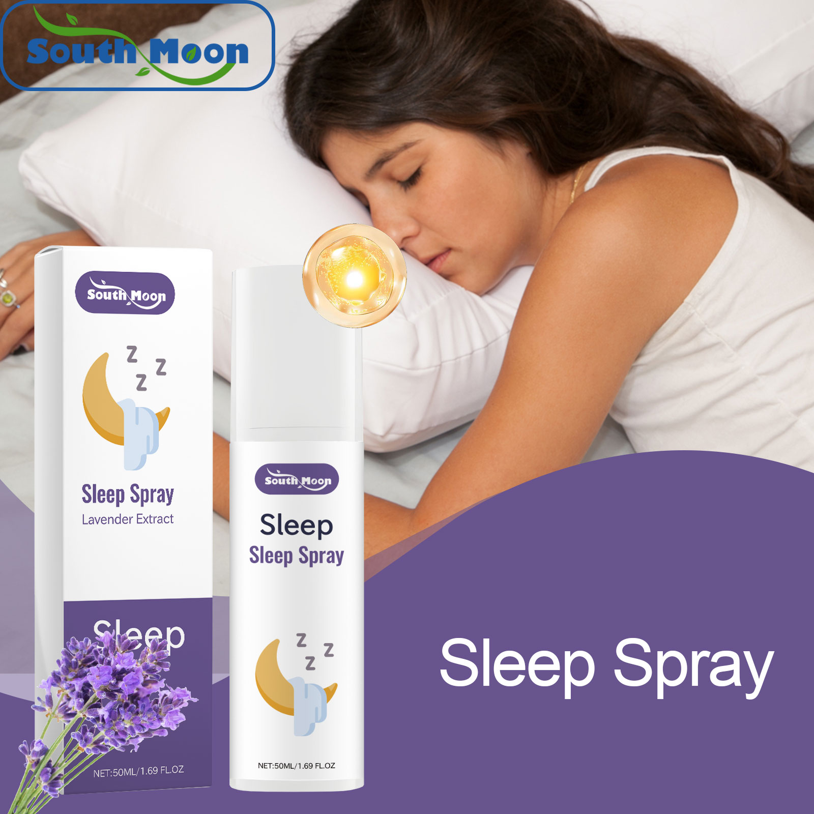 Lavender Pillow Spray - Spray de lavanda para dormir, relaxamento