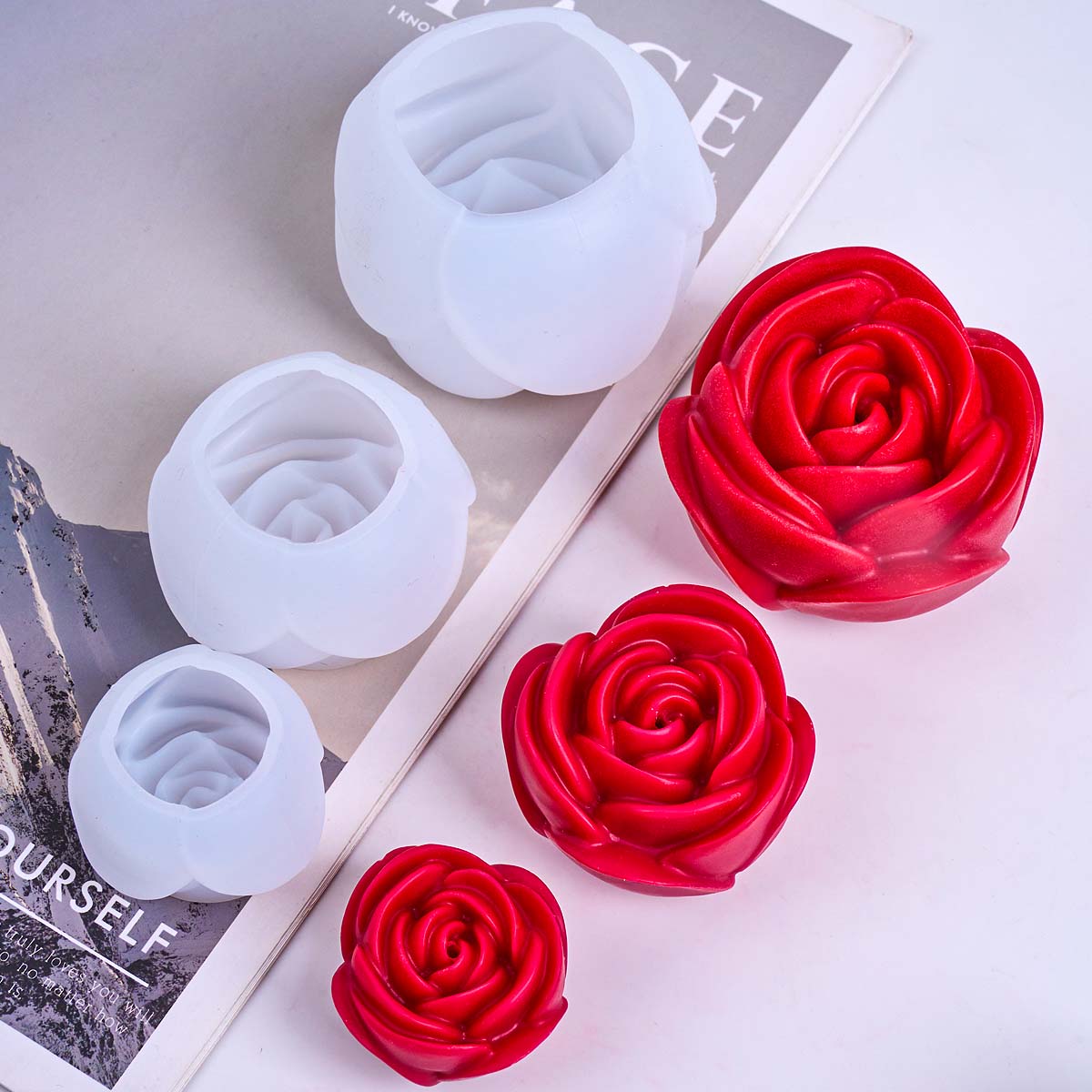 Molde de vela de silicone em f - Home Fragrance Rose avaliação e preço